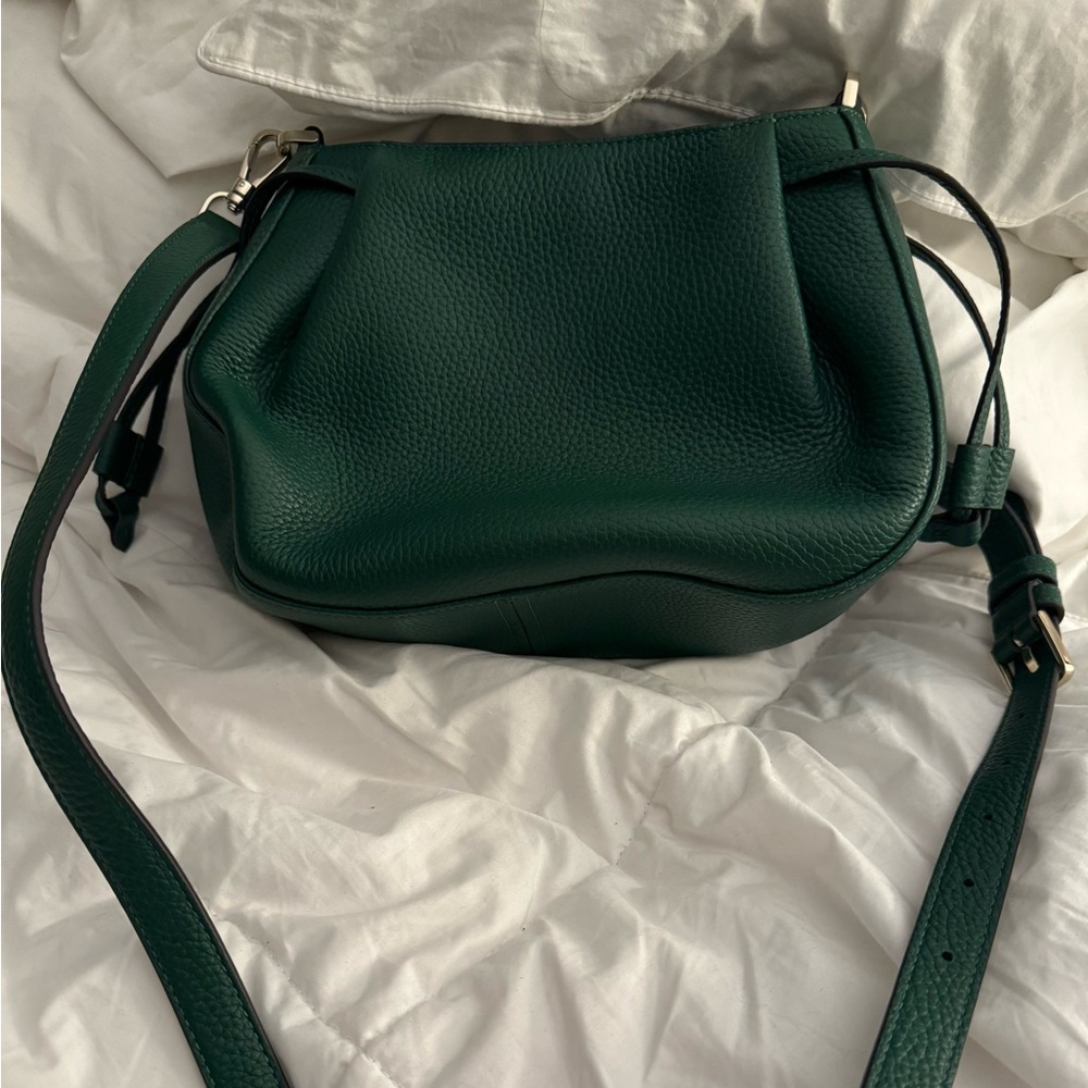 kate spade emerald green pebbled leather crossbody bag - Picture 2 of 9